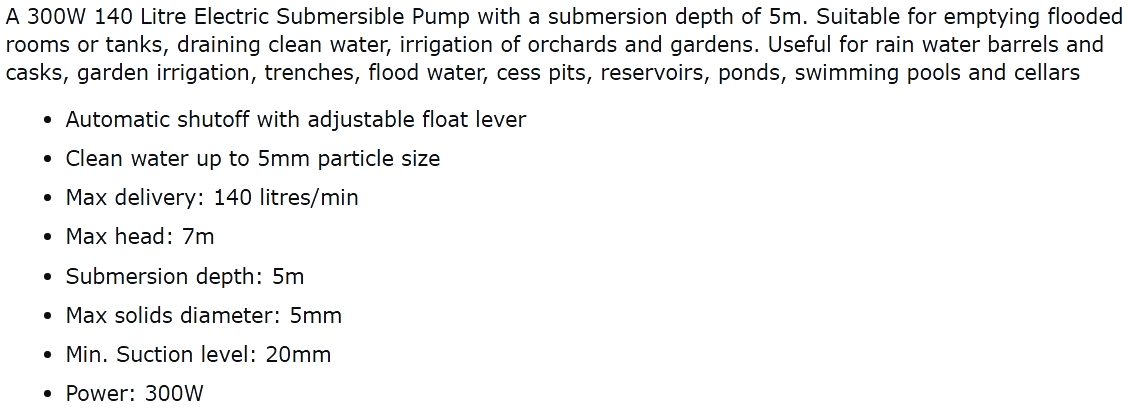 משאבת מים טבולה מקיטה MAKITA PF0300